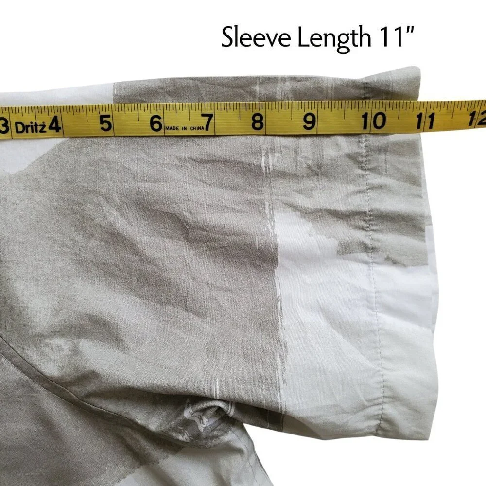 ALFANI All Cotton Painted Blocks Regular-Fit Stretch Printed Button-Down Shirt M - Picture 13 of 13